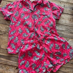 Women's Pink Tiger Print Pajama Set